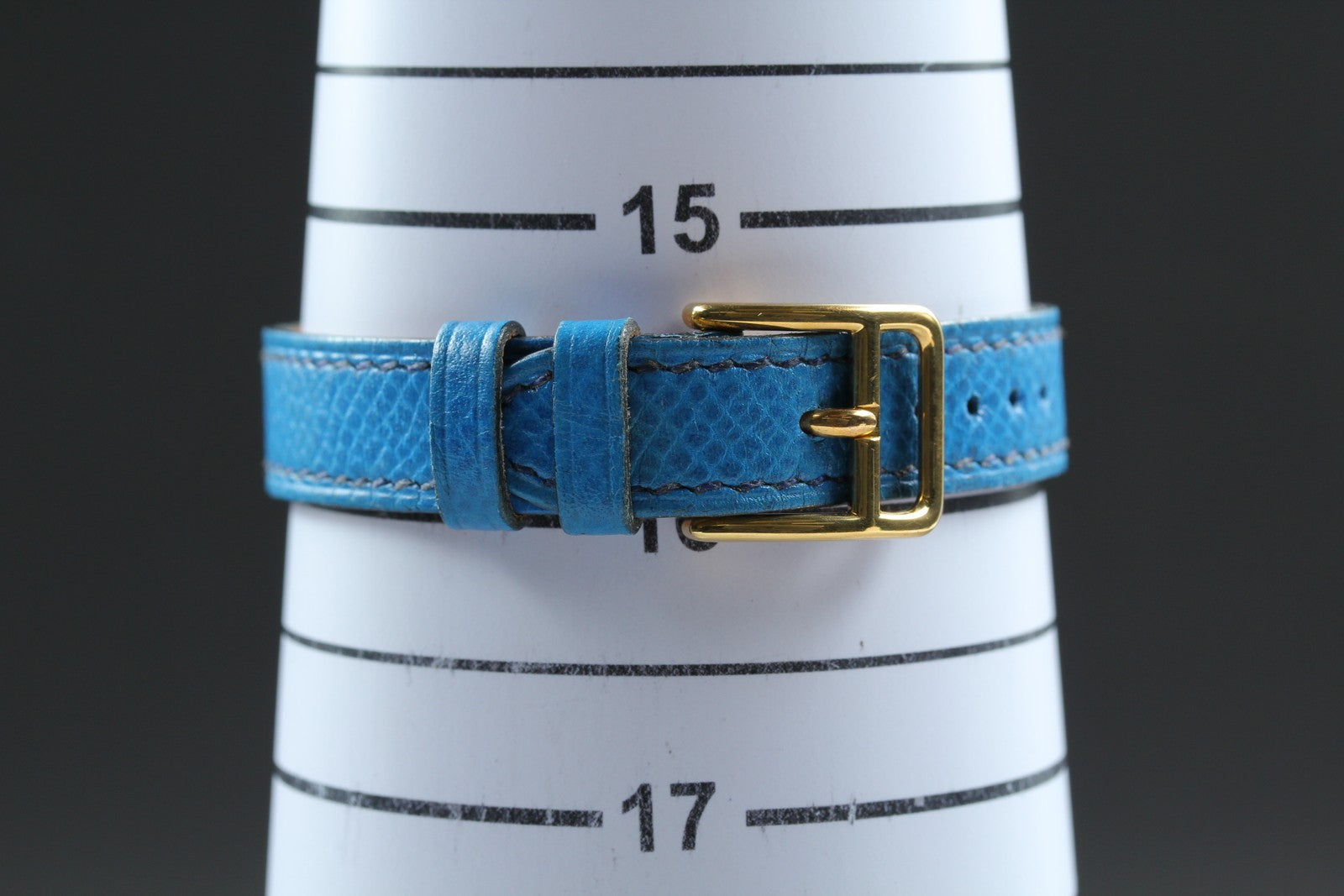 Vintage [Overhauled] HERMES Kelly Watch Gold Dial Blue "W" Woman's Quartz Watch