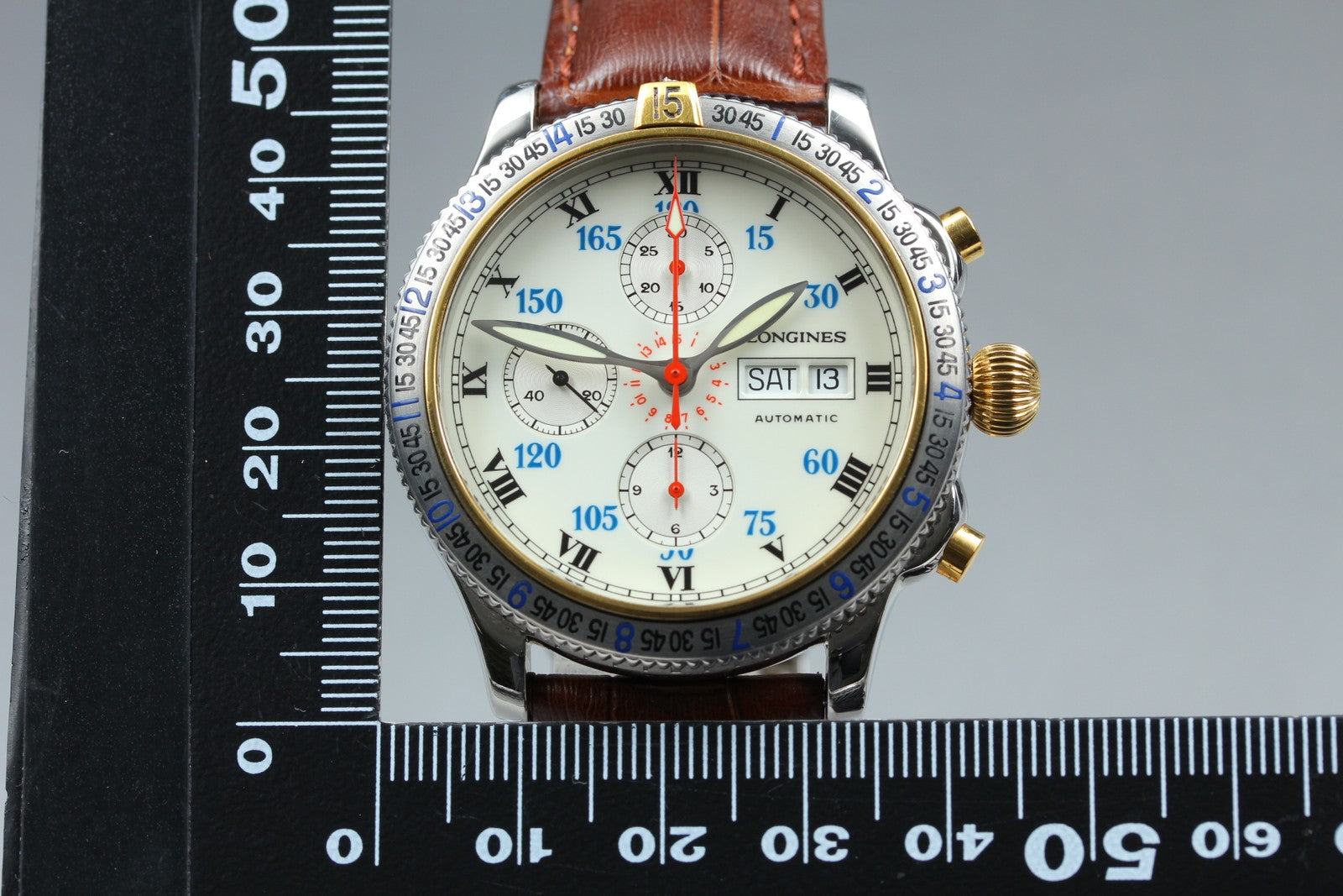 Longines Lindbergh Hour Angle Chronograph L2.618.5 41mm White Dial AT Mens Watch