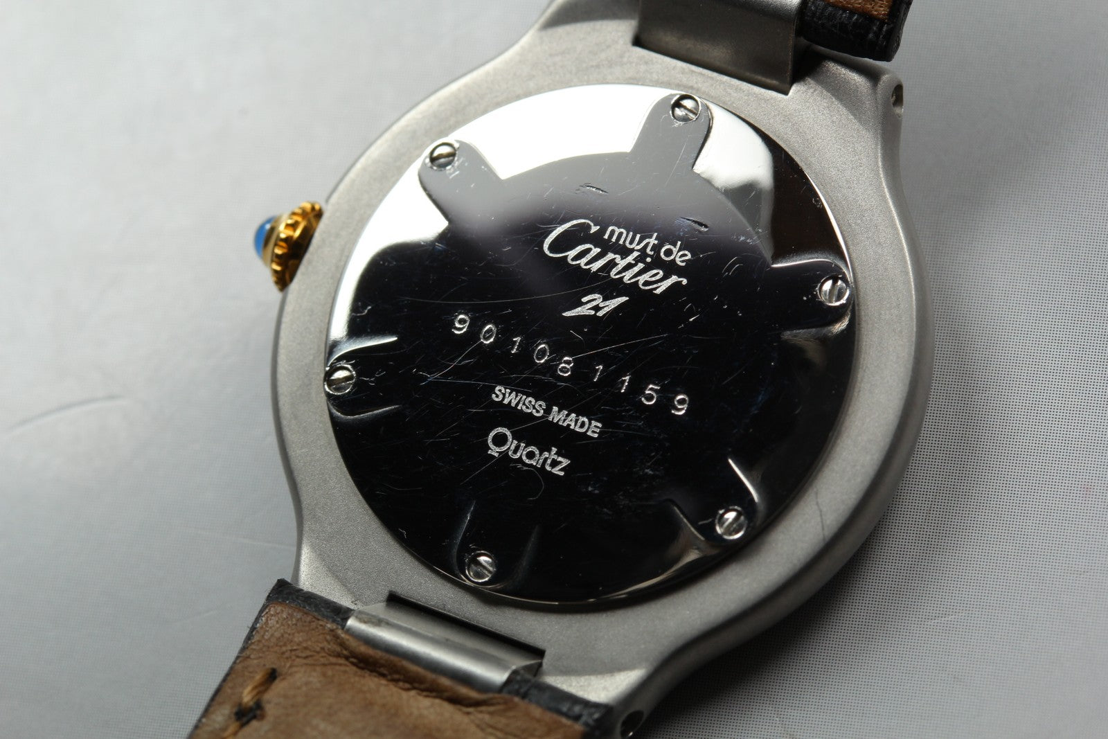 Vintage [w/Box] Cartier Must de Cartier 21 30mm Silver Black Unisex Quartz Watch