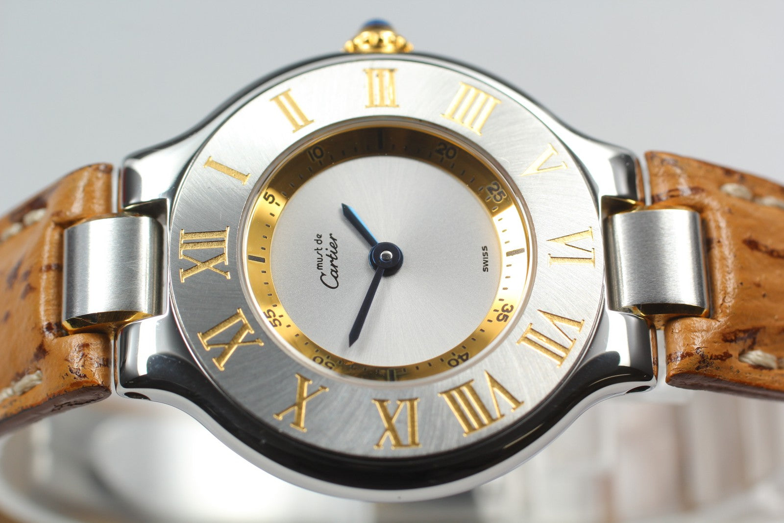 [Near MINT- Box] Cartier Must de Cartier 21 1340 Silver 27mm Women's Qz Watch