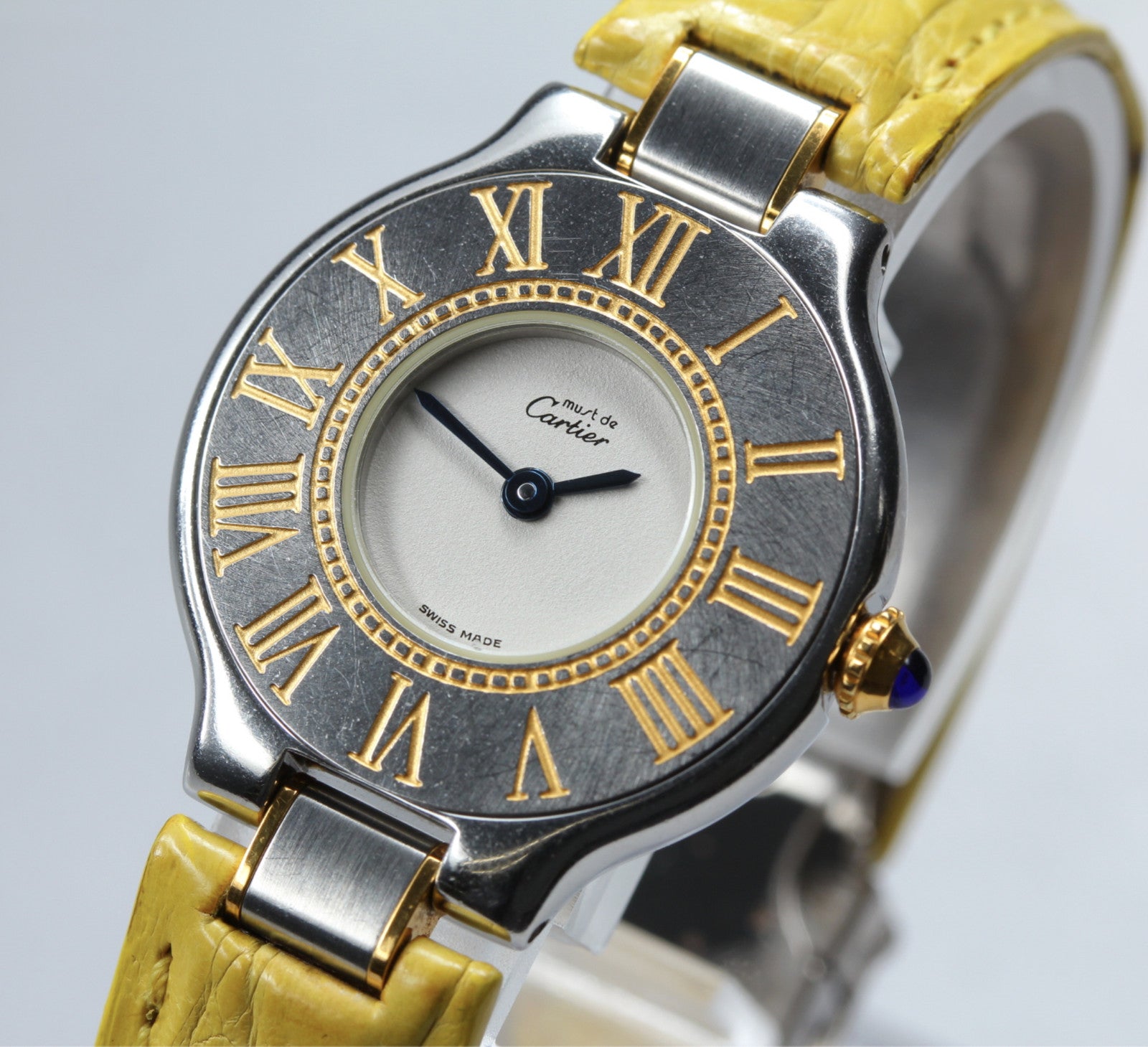 Overhauled[Exc+5] Cartier Must de Cartier 21 27mm Yellow Silver Women's Qz Watch