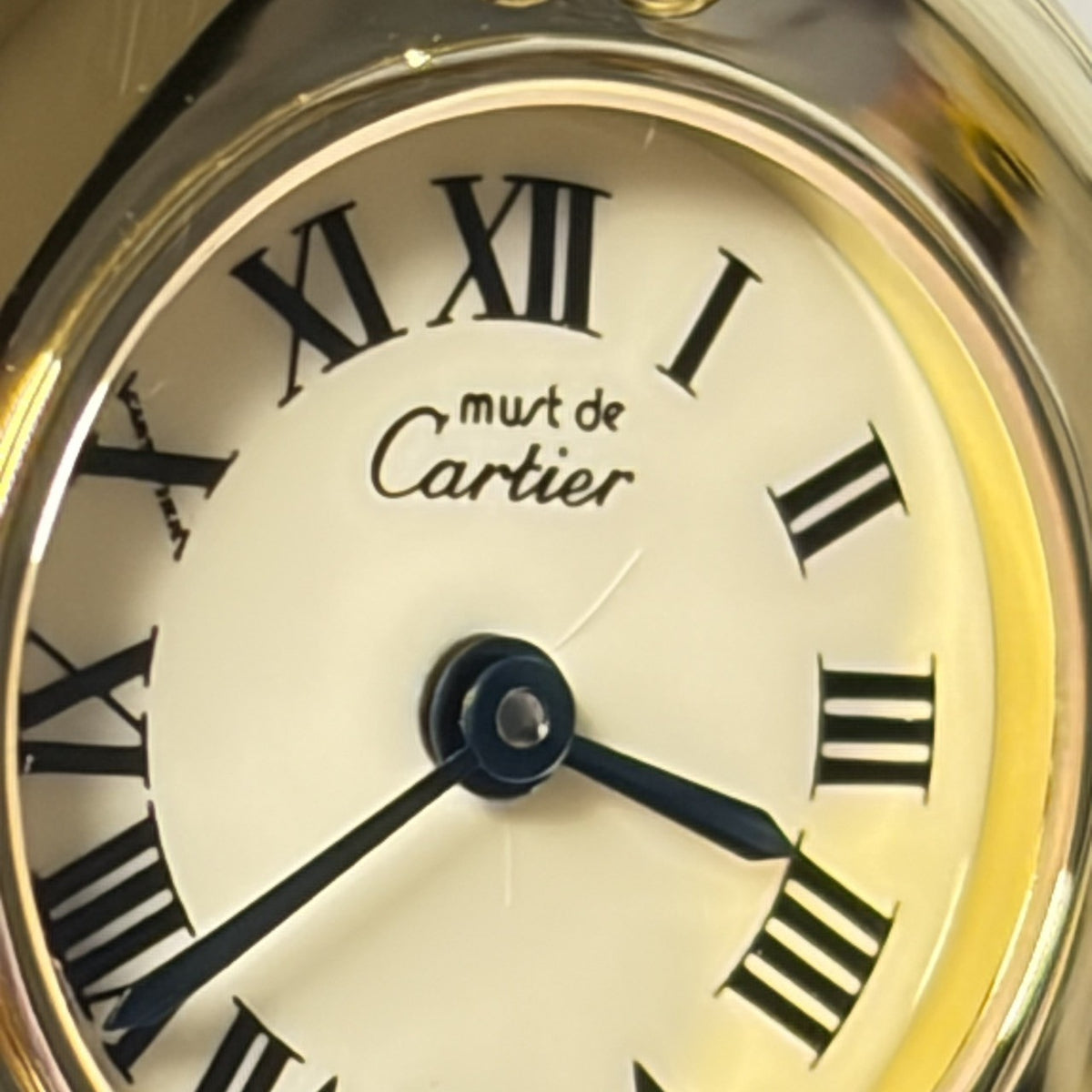 Cartier Must Colisee Vermeil 590002 Blue Gold Women's Quartz Watch Vintage [Box]