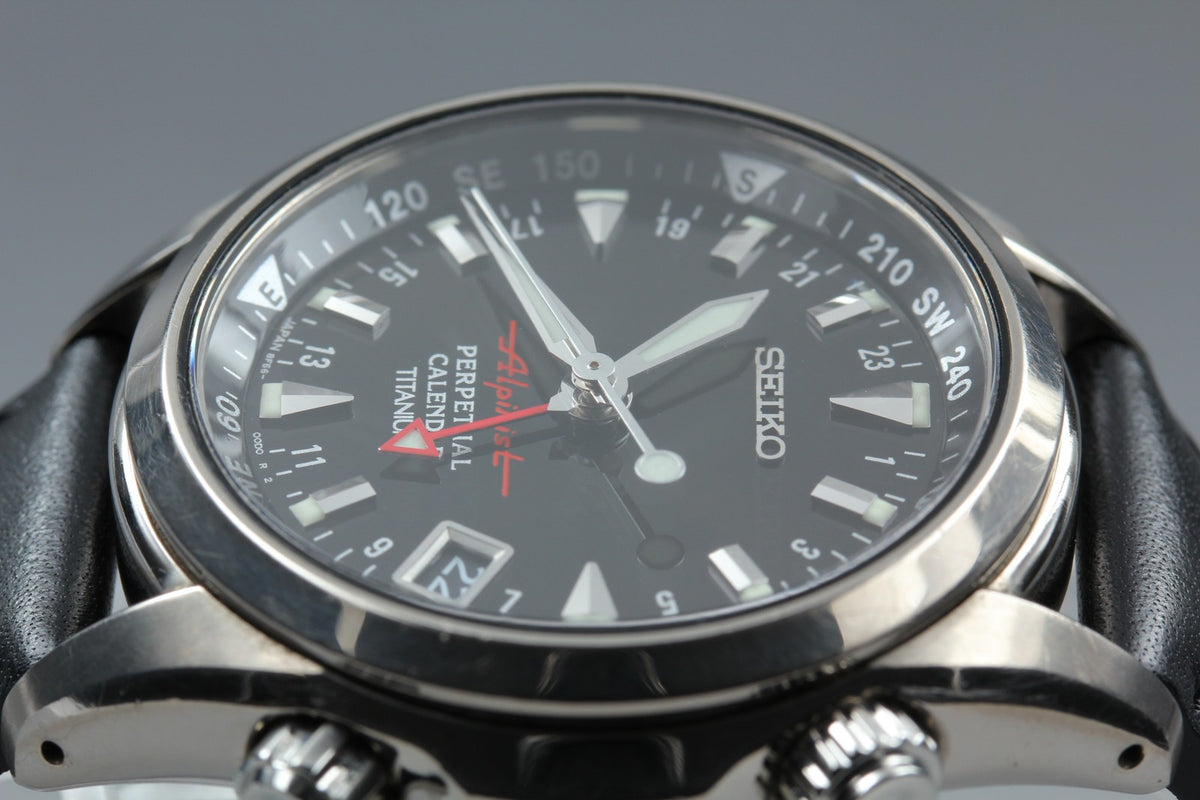 SEIKO Alpinist 8F56-00D0 SBCJ019 Perpetual Calendar Titanium Men's Watch JAPAN