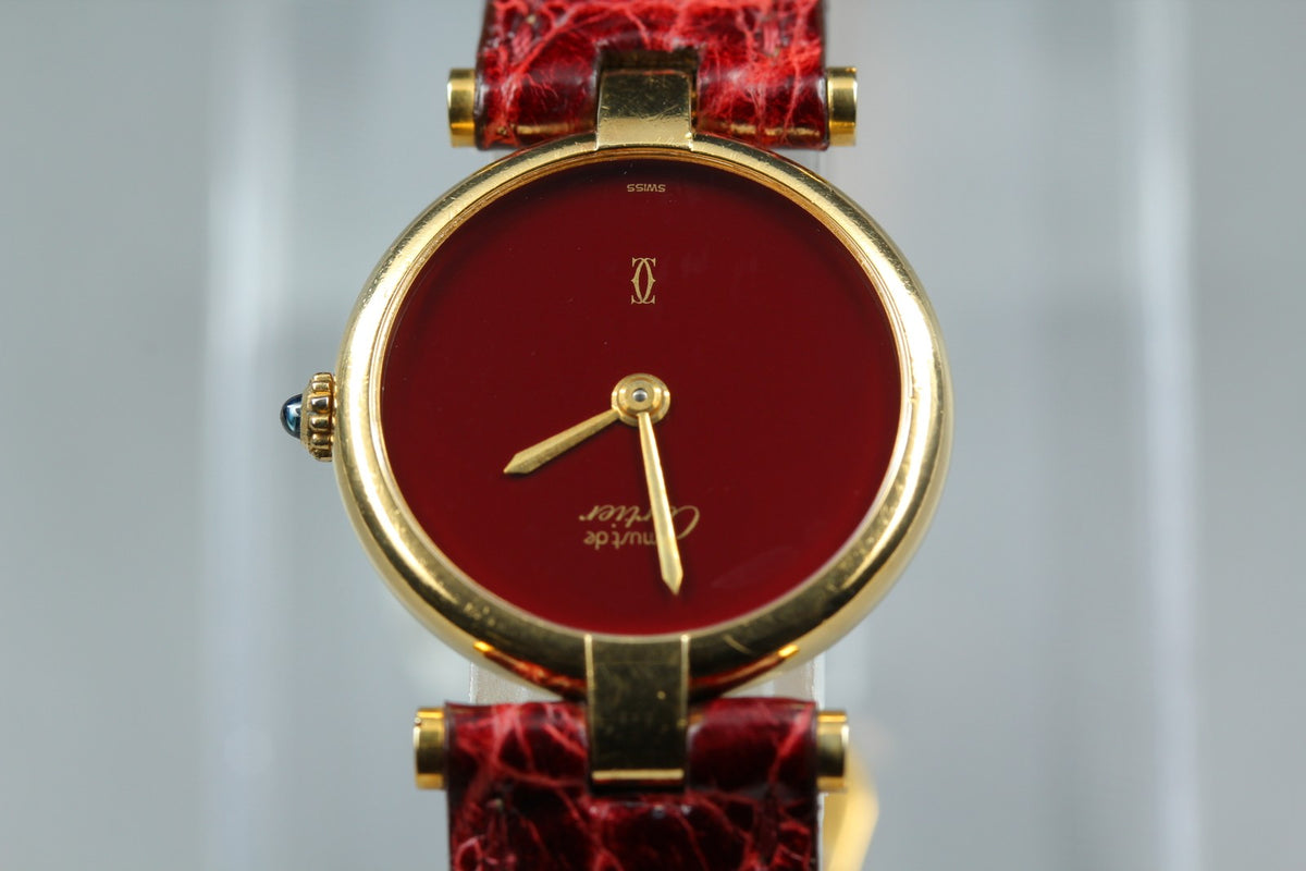 Cartier Must de Cartier Vendome 24mm Red Gold Women's Qz Watch Vintage [Pouch]