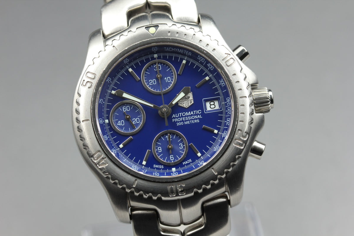 Tag Heuer Link Chronograph CT2110 Blue Dial Date 41m Automatic Men’s Watch [Box]