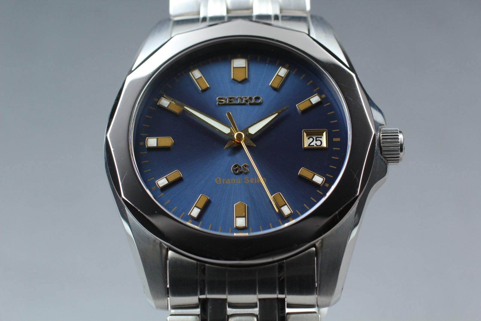 [Near MINT- Box] Grand SEIKO GS 8J56-8000 SBGF003 Blue 36mm Men's Qz Watch JAPAN