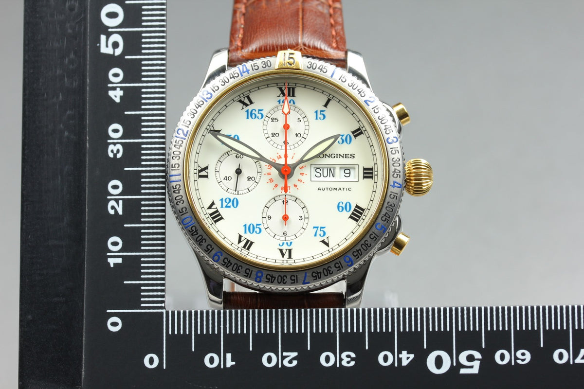 Longines Lindbergh Hour Angle Chronograph L2.618.5 41mm White Dial AT Mens Watch