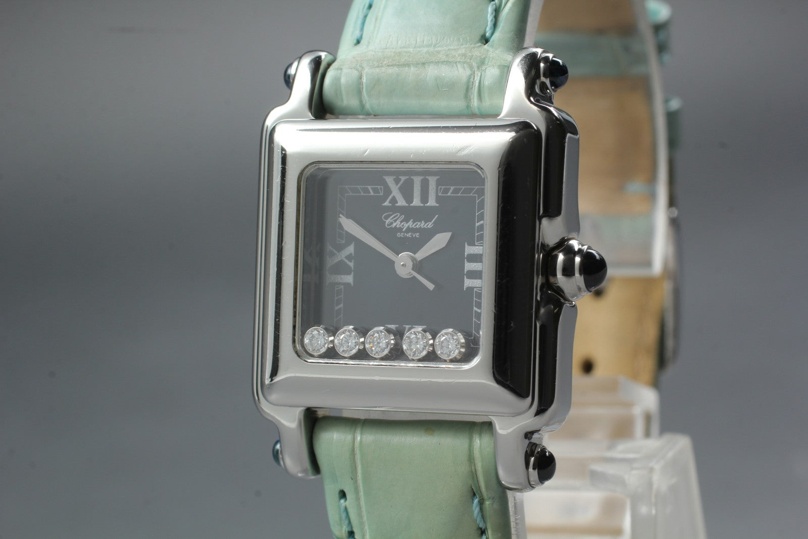 [Exc+5 Box] Chopard Happy Sport 27/8892-23 Diamond Navy Quartz Women’s Watch