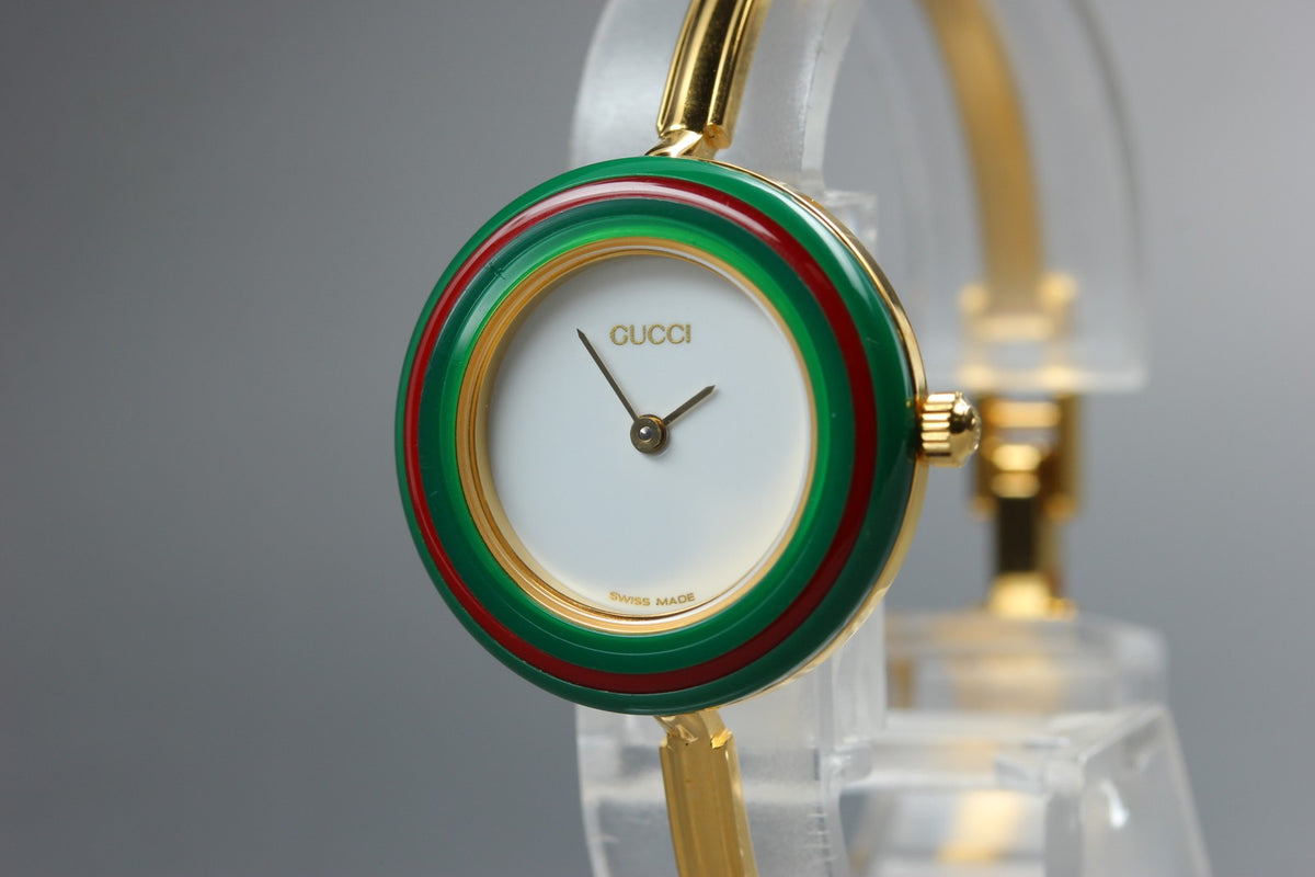New Batt GUCCI Change Bezel 11/12.2 12Color Quartz Women's Watch 25mm JAPAN Box
