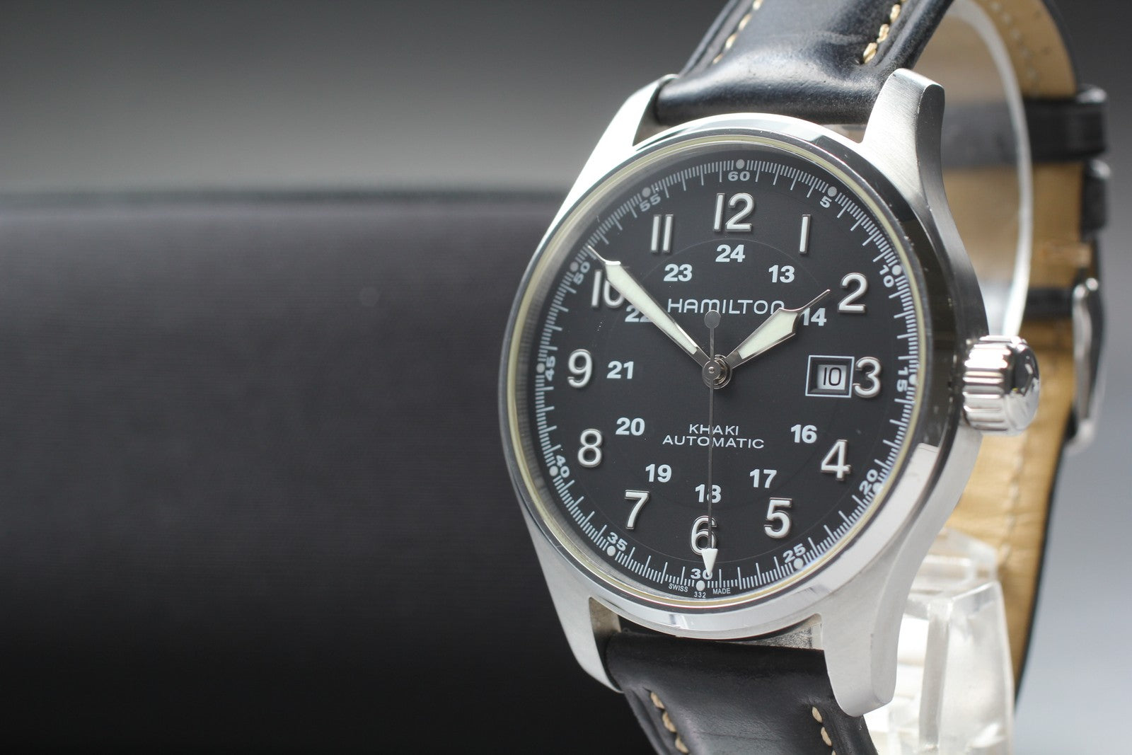 Exc+5* Hamilton KHAKI Field H706250 Black Dial Automatic Men's Watch 44mm JAPAN