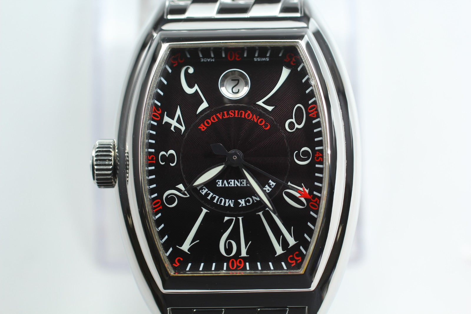 Franck Muller Conquistador 8005SC Automatic Silver Black 34mm Men's Watch [Box]