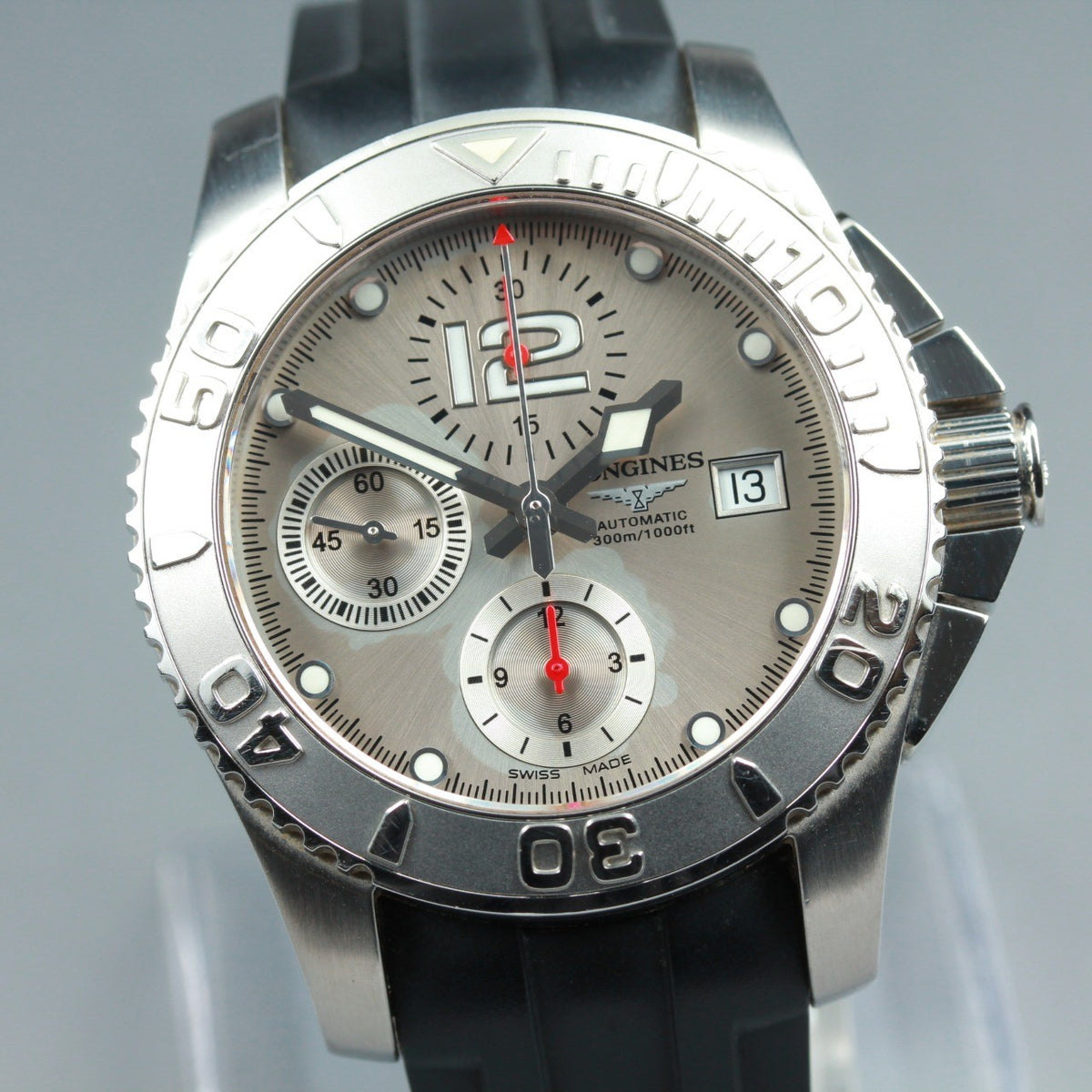 LONGINES HydroConquest L3.673.4 Automatic Chronograph Men's Watch 41mm JAPAN Box