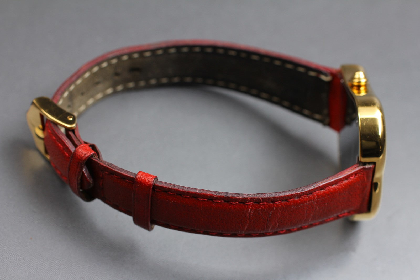 Overhauled [Exc+4] Yves Saint Laurent Heart Gold Red 30mm Women's Watch Quartz