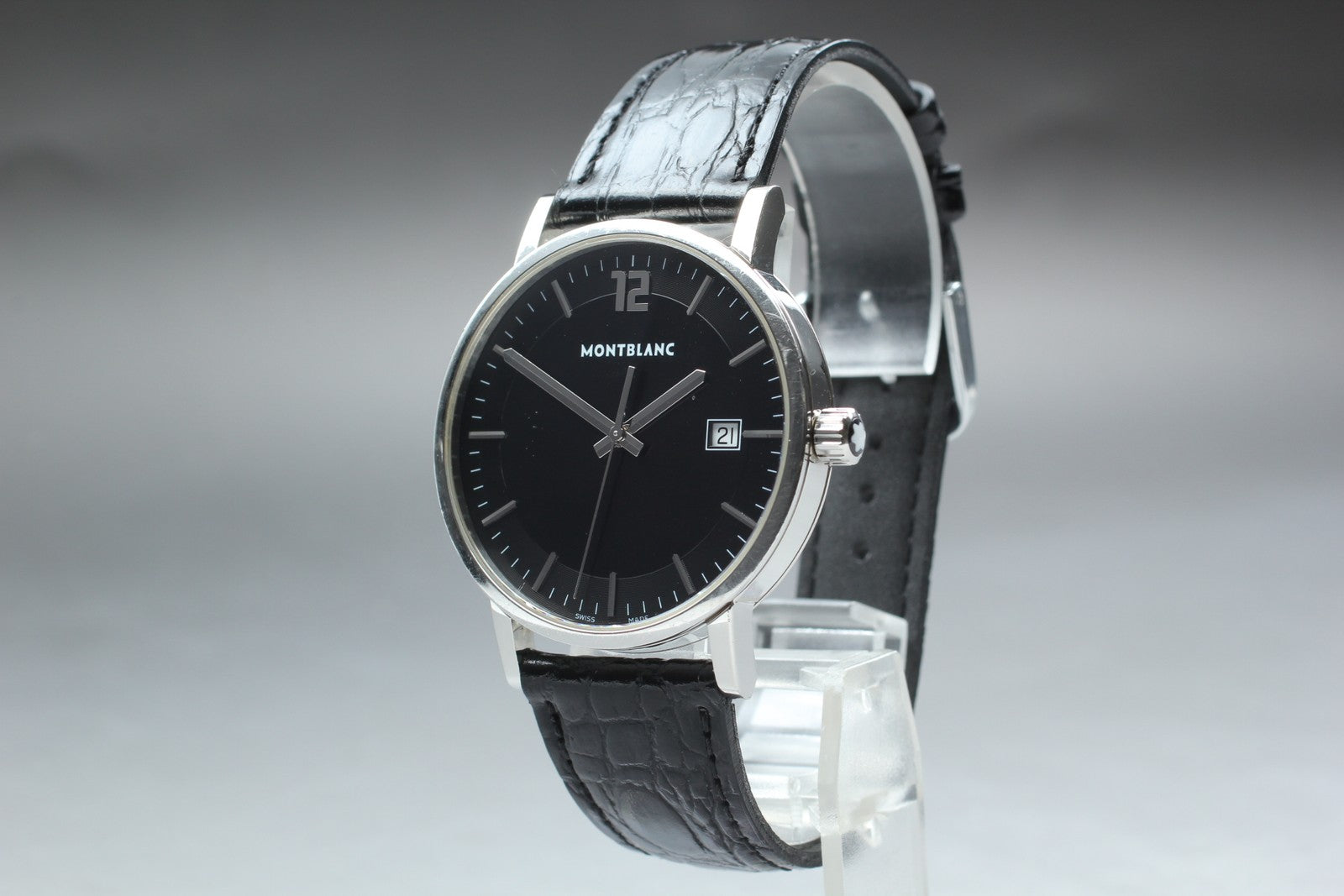 [Exc+5] Montblanc Summit 7093 Black Dial 39mm Date Quartz Men's Watch From JAPAN