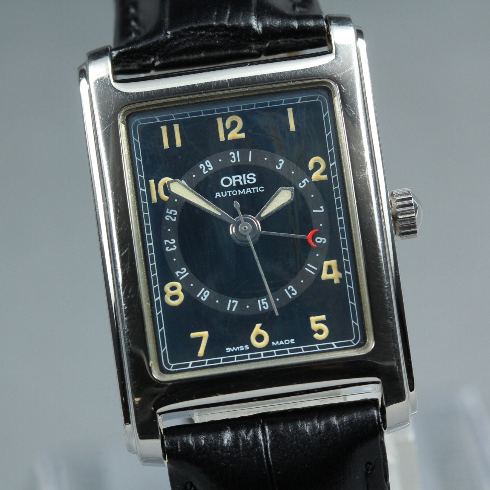 ORIS Rectangular Pointer Date B7460 Automatic Black Women's Watch 26mm JAPAN