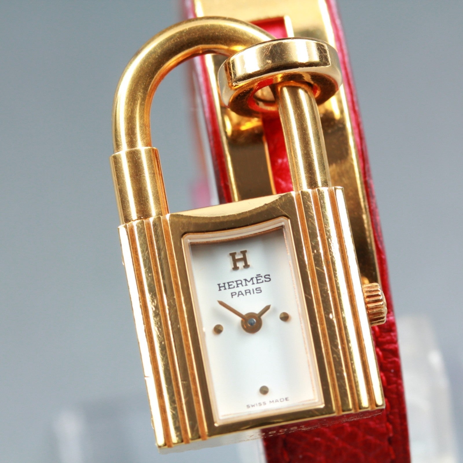 New Batt HERMES Kelly White Dial Quartz Women's Watch 20mm From JAPAN Box