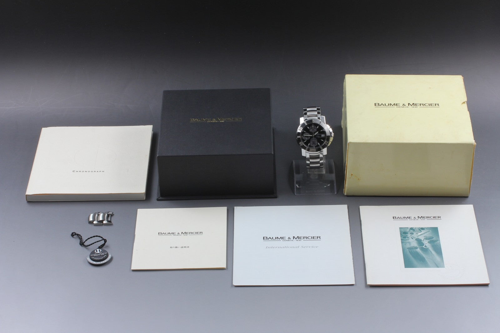 [Exc+5]Box BAUME＆MERCIER Capeland 65352 Black Automatic Men's Watch 40mm JAPAN