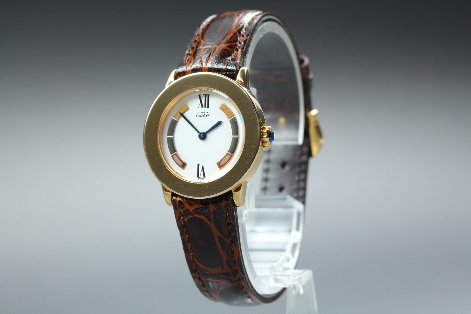 Vintage Cartier Must Ronde de Cartier 1801 Brown 27mm Women's Quartz Watch [Box]