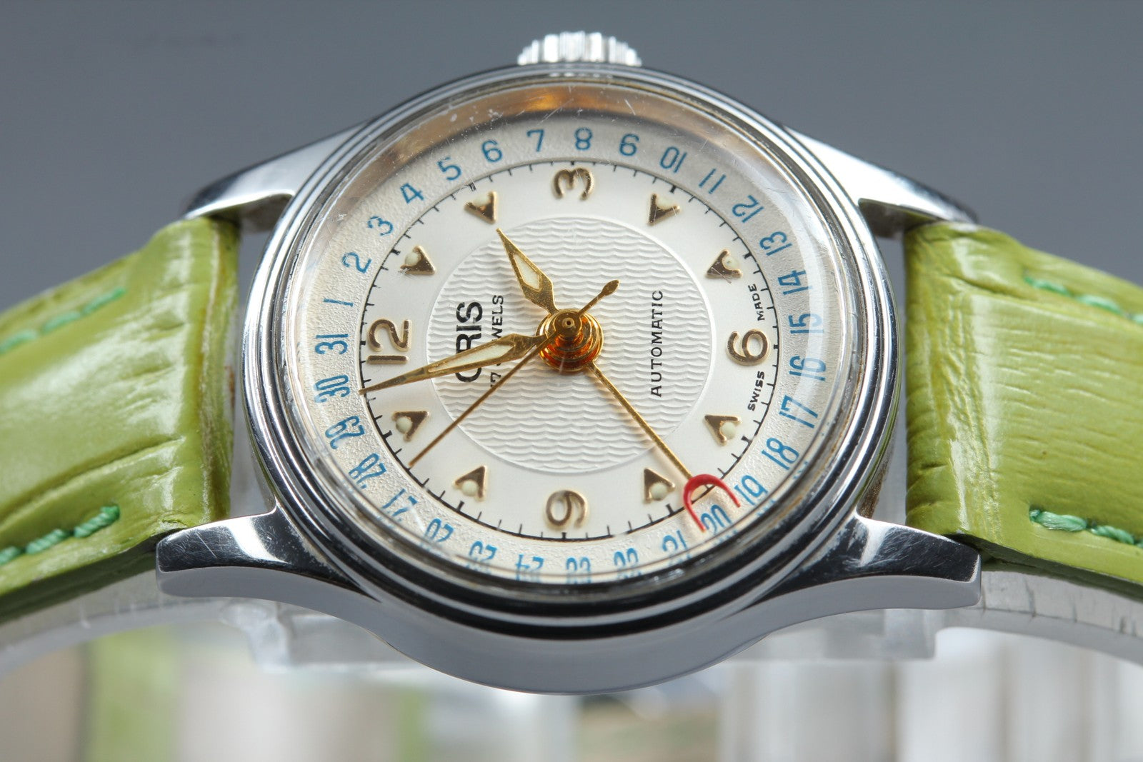 Vintage Oris Pointer Date 7405 Silver Automatic Date 26mm Women's Watch JP Exc+5