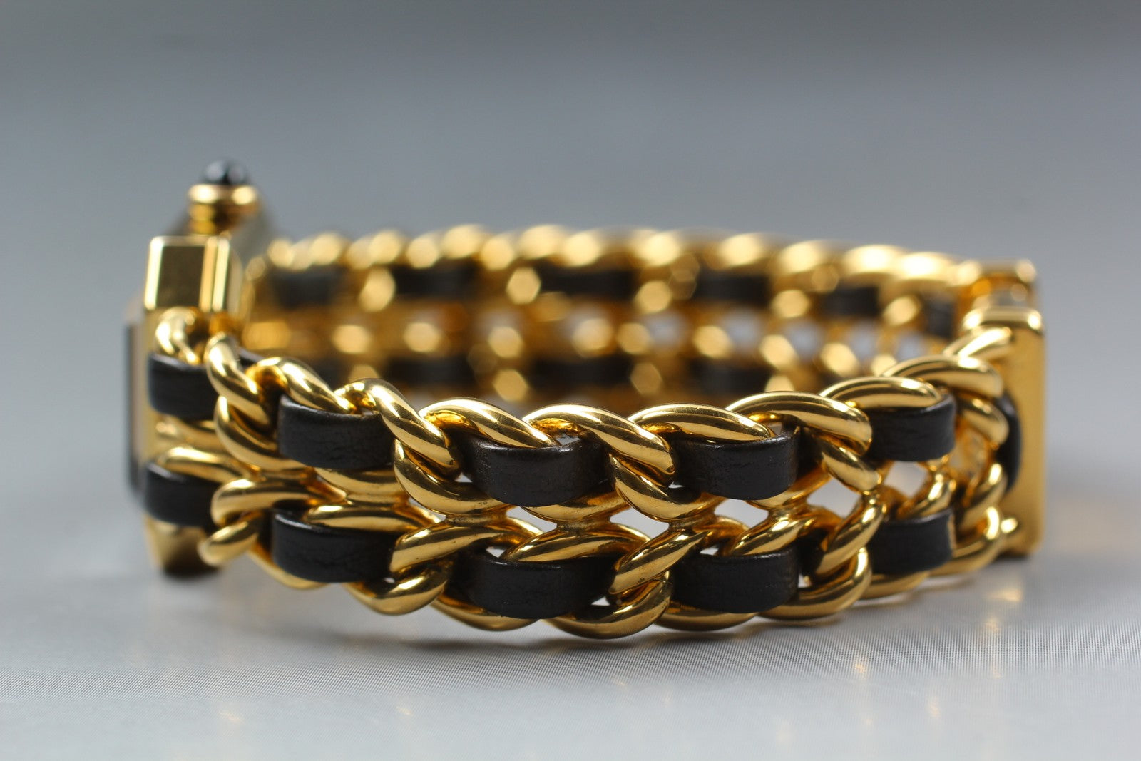 [Exc+5 Box] CHANEL Premiere L Size Black Dial 20mm Gold Quartz Women’s Watch