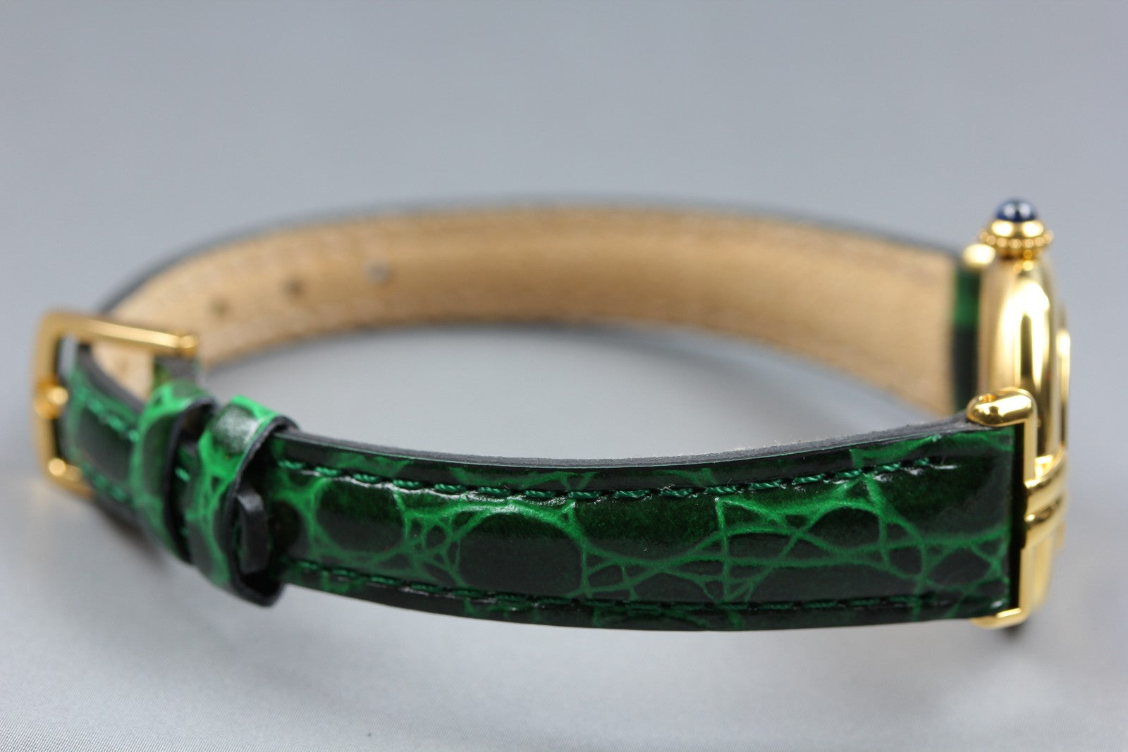 Cartier Must Colisee Vermeil 590002 Green Gold Women's Qz Watch Vintage [Pouch]