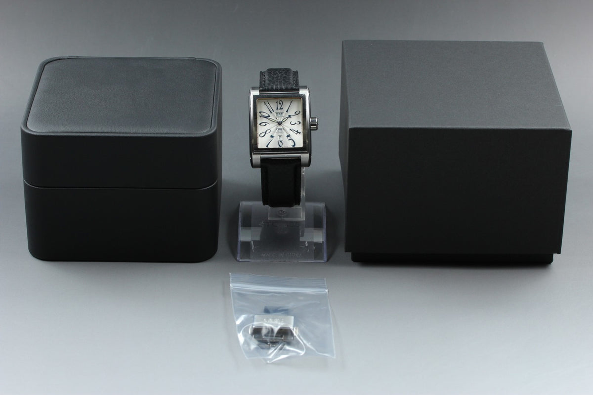 ORIS Miles Rectangular 7528 Day Date Silver Black 33mm Automatic Men's Watch