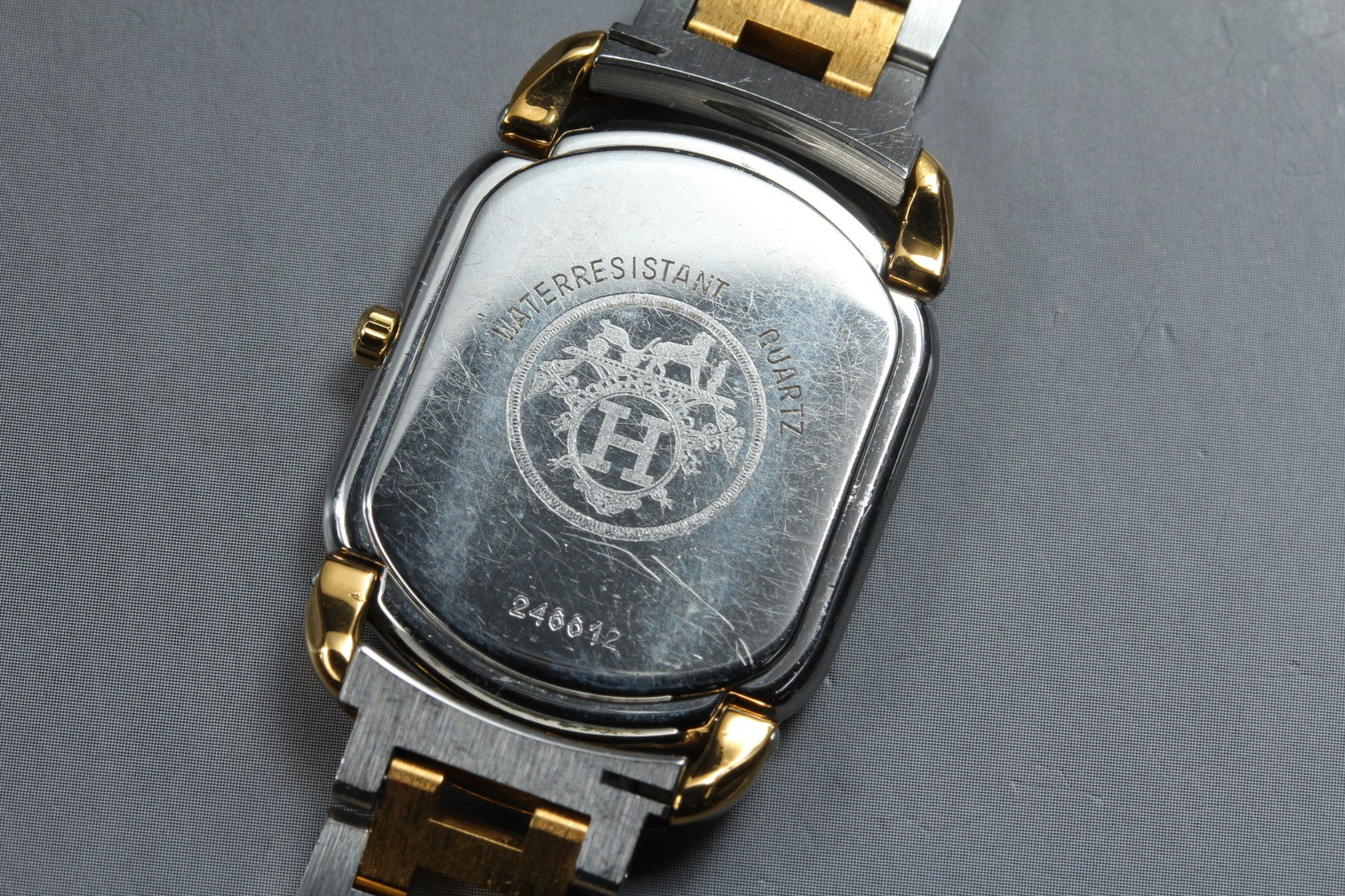 New Batt Vintage HERMES Rally Quartz White Dial Women's Watch 26mm JAPAN Box