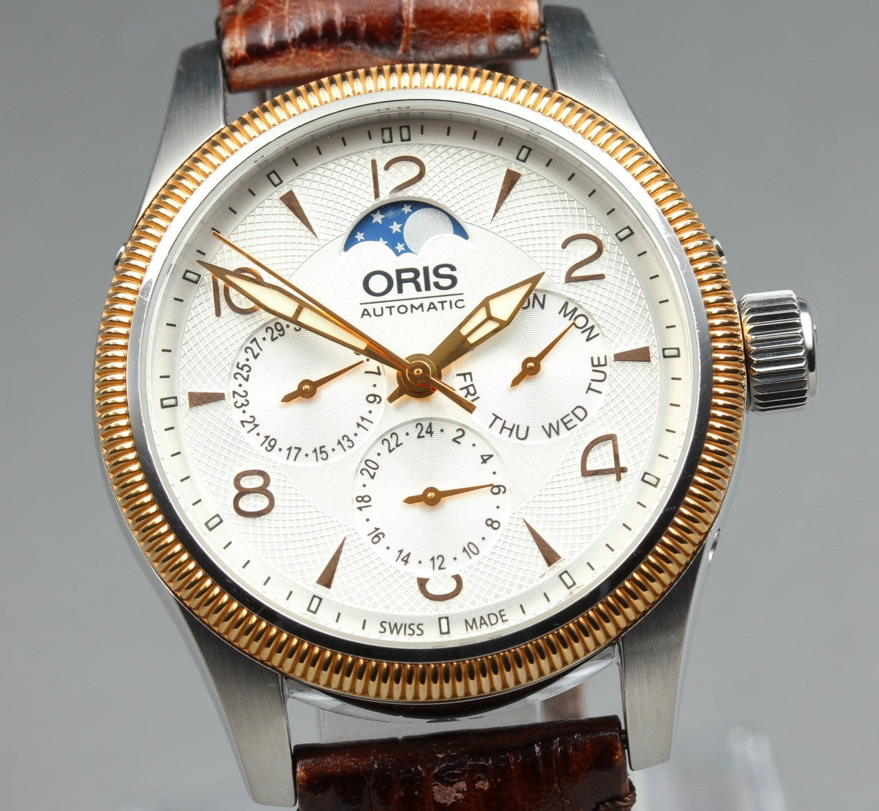 ORIS Big Crown Complication 7678-43 Moonphas 39mm Gold Brown AT Men's Watch