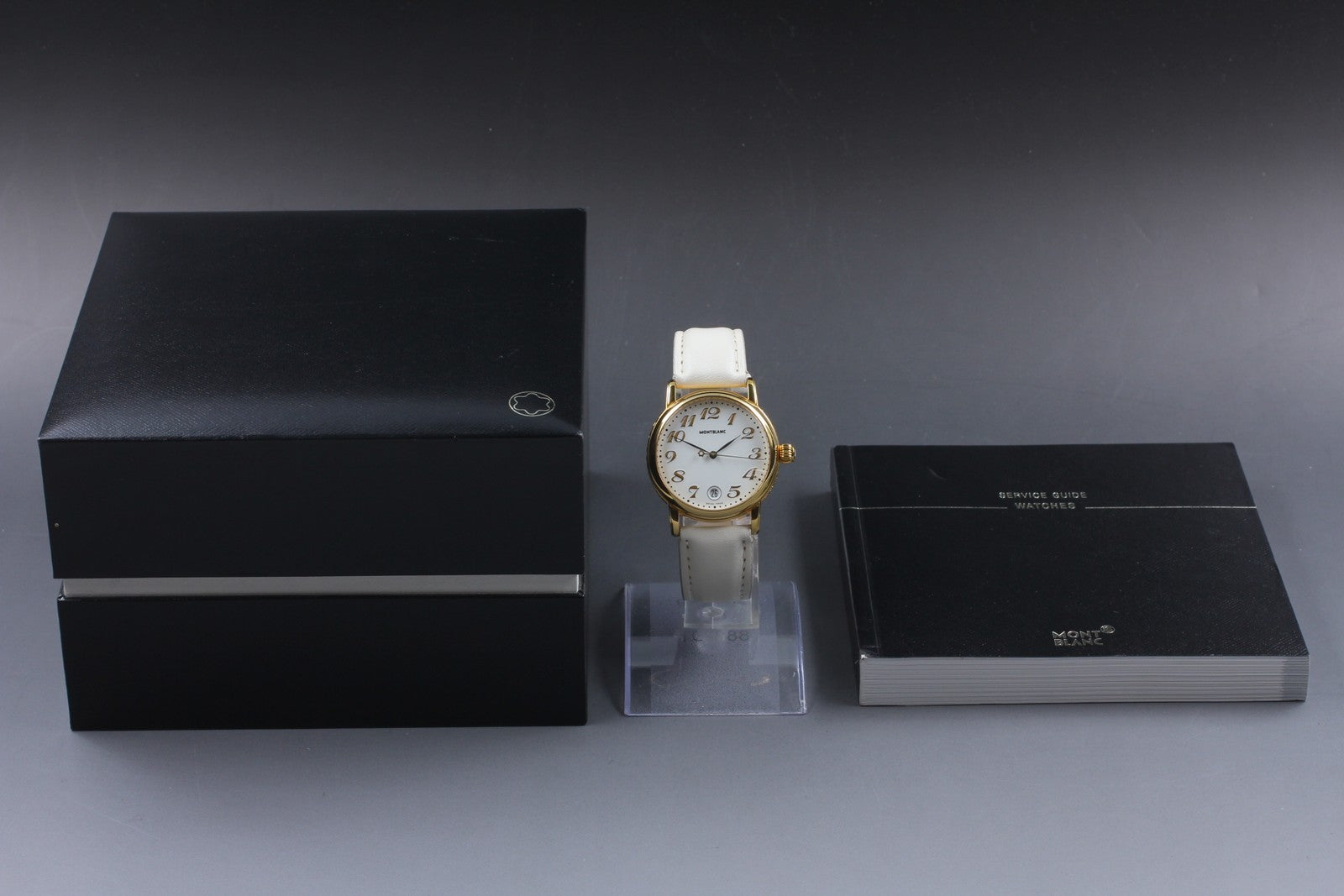 [N MINT- Box] Montblanc Meisterstuck 7002 Gold White 35mm Men's Quartz Watch