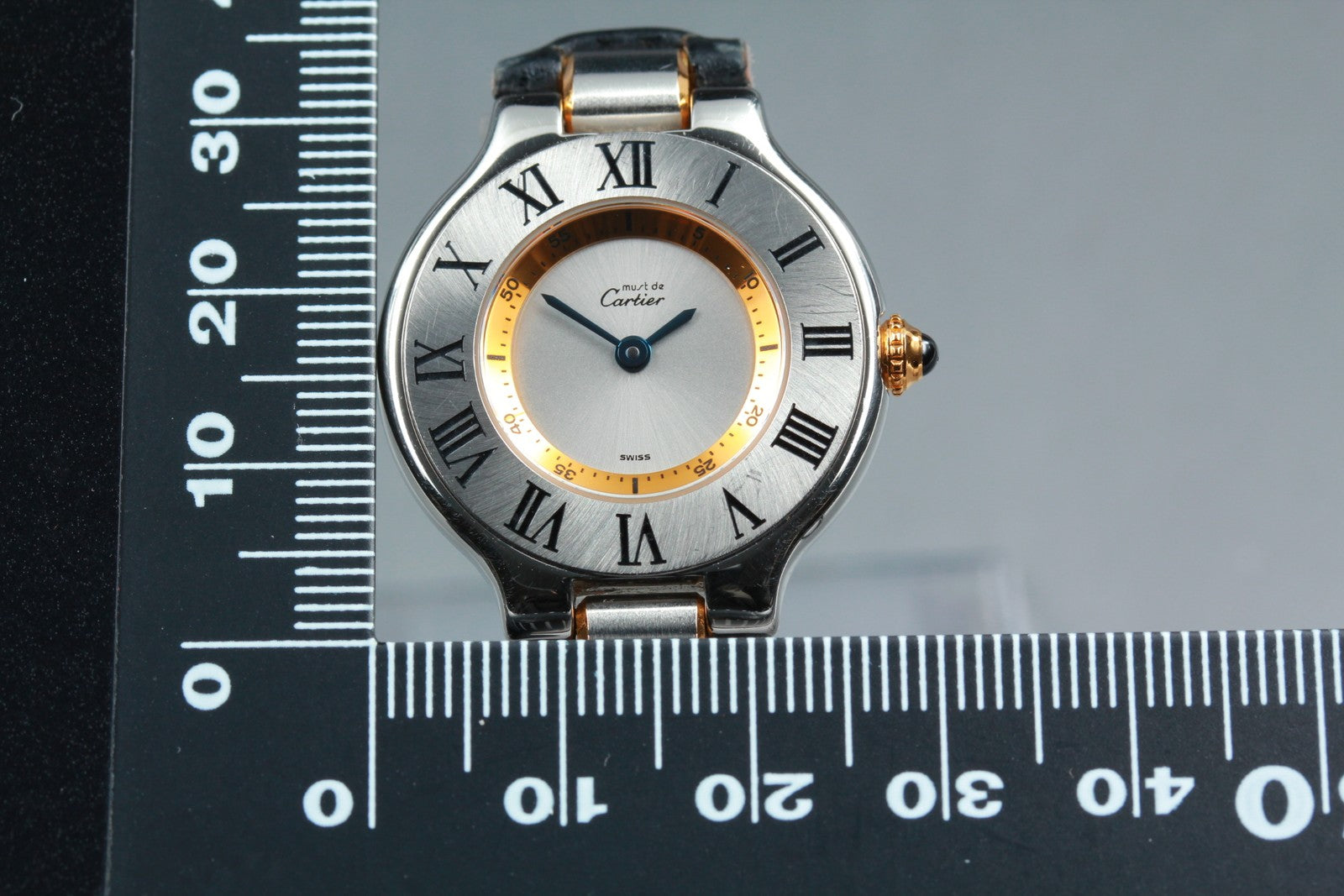 New Batt[Exc+5] Cartier Must De 21 1340 Silver Quartz Women's Watch 27mm JAPAN
