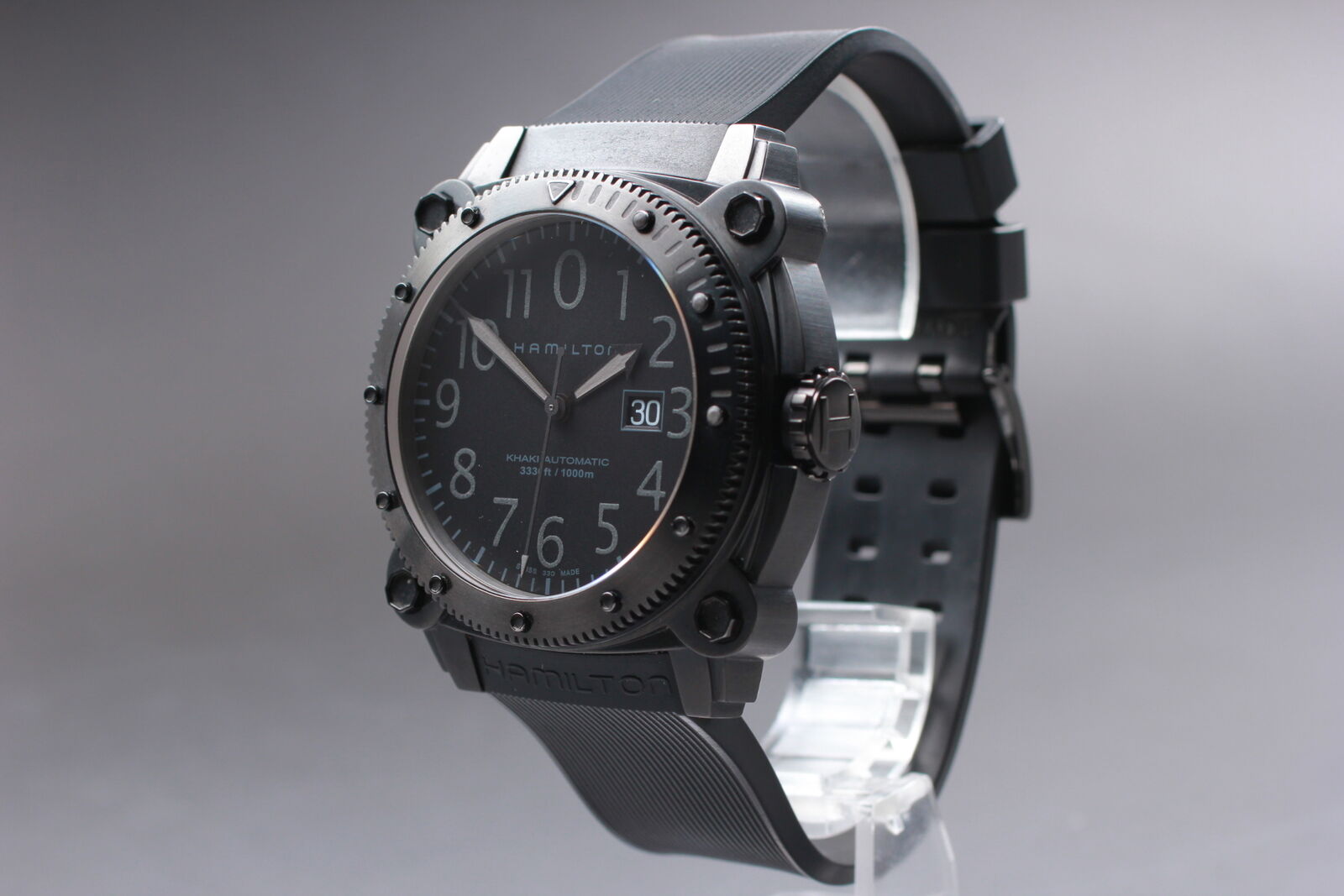 [Exc+5 Box] HAMILTON Khaki Below Zero H785850 Black Automatic Men's Watch JAPAN