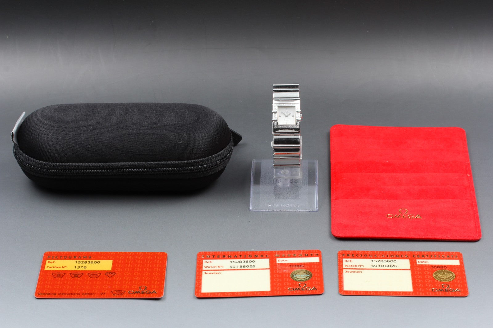 New Batt OMEGA Constellation Carre Quadra Cal.1376 1528.36 Quartz Women's Watch