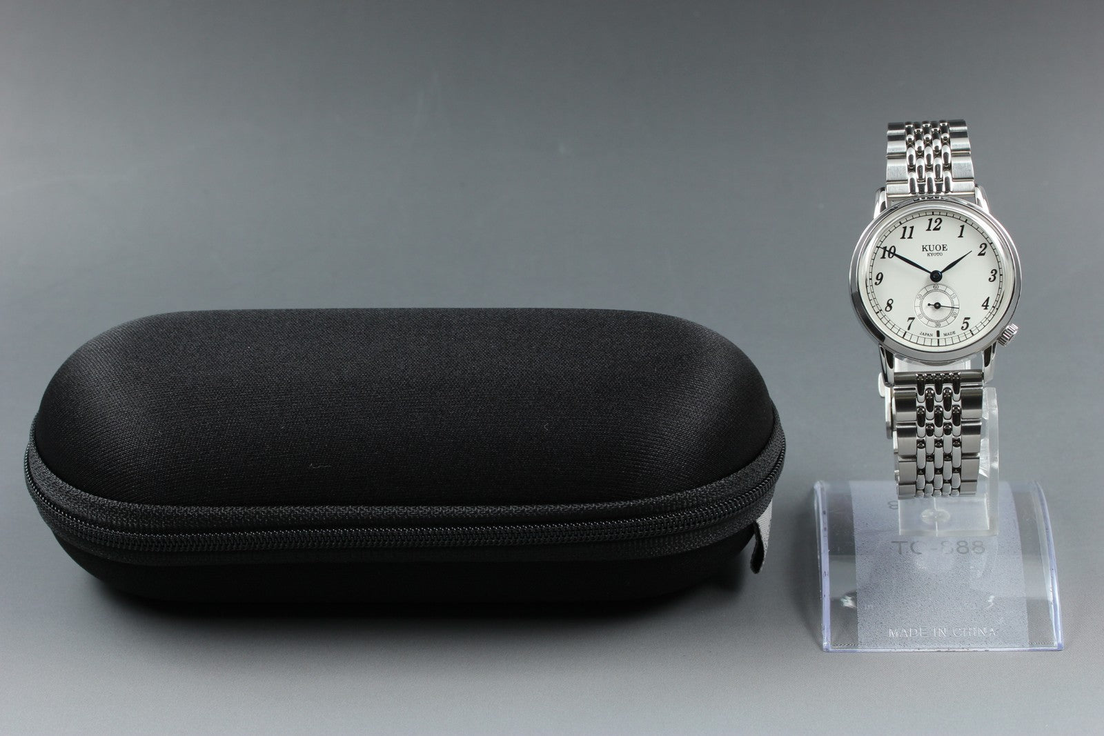KUOE KYOTO OLD SMITH 90-007﻿ Silver 34mm Small Second Automatic Mens Watch JAPAN