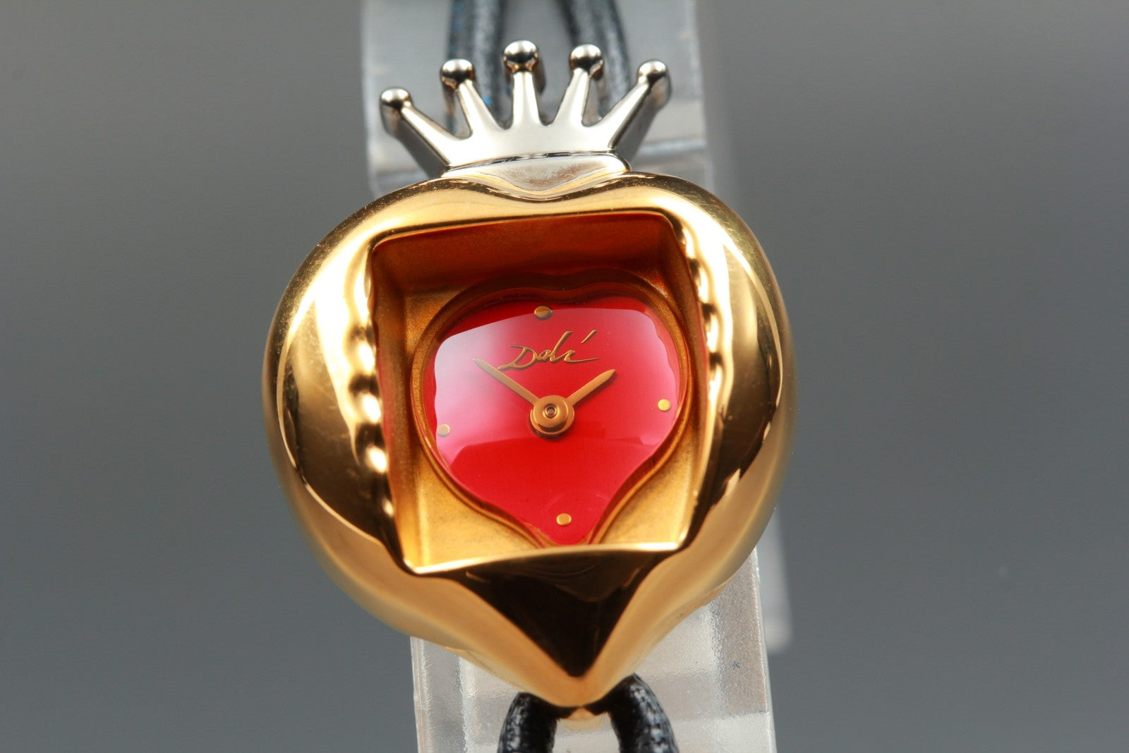 [Exc+5] Salvador Dali Royal Heart 19mm Gold Red Dial Women's Quartz Watch JAPAN