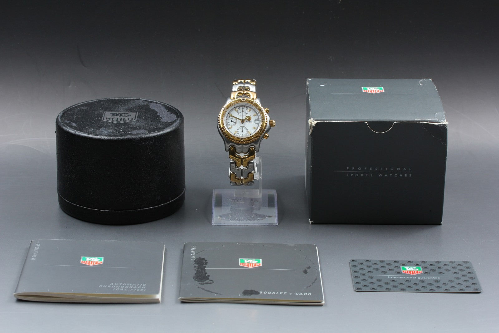 TAG HEUER SEL CG2120-R0 Automatic Chronograph White Men's Watch 38mm JAPAN Box