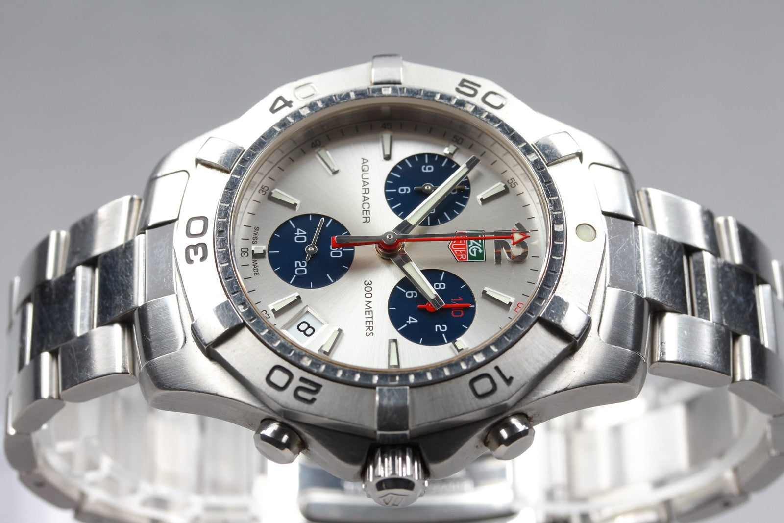 Tag Heuer Aquaracer 300m CAF1110 Chronograph Silver Quartz Men's Watch 42mm JP