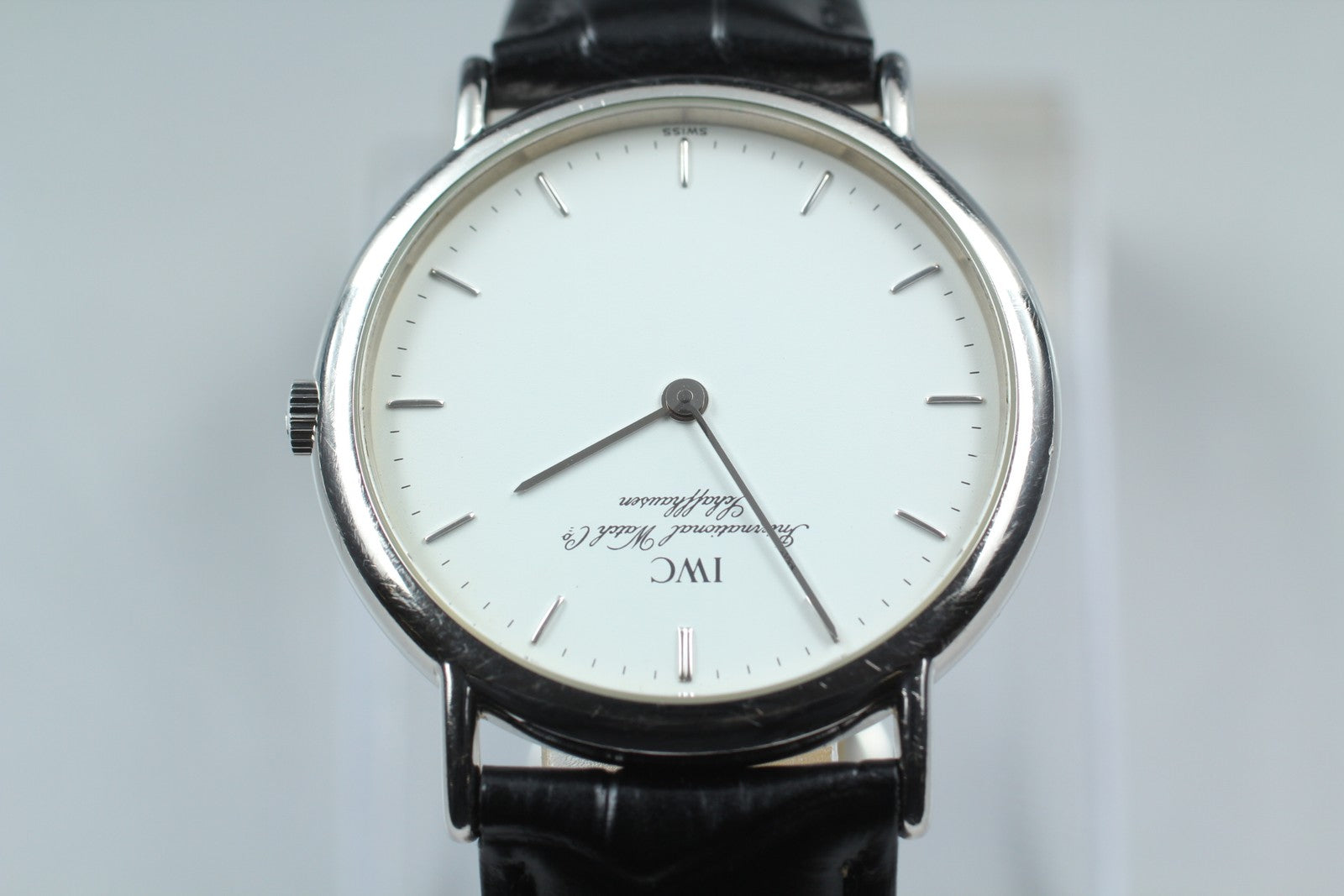 [Exc+5] IWC Portofino 3331 Cal.22105 33mm White Dial Black Quartz Men's Watch