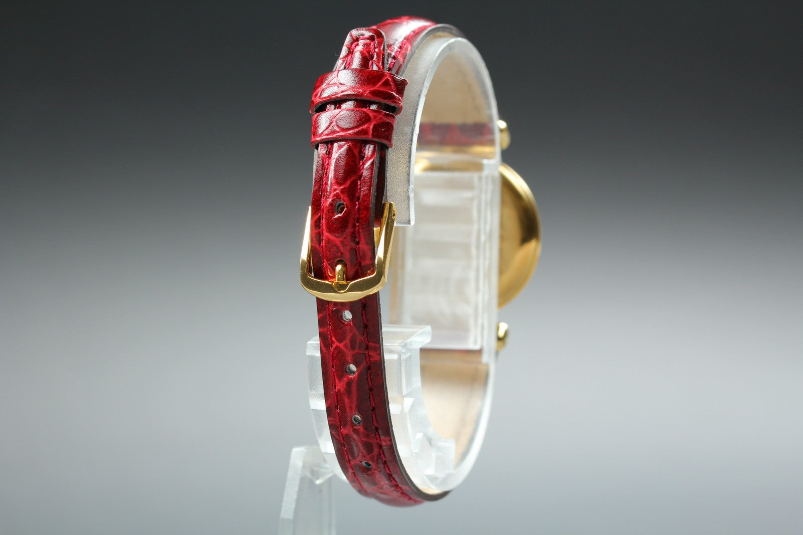 Vintage Cartier Must Colisee Vermeil 590002 Red Women's Quartz Watch [Pouch]