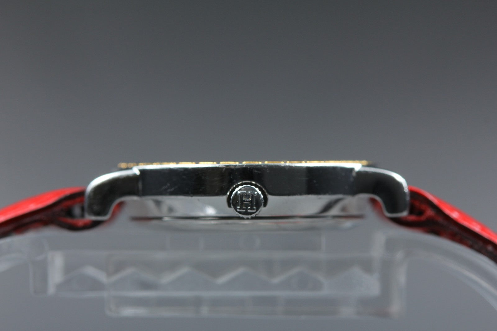 Vintage [Exc+5 Box] HERMES Sellier White Dial Red 24mm Woman's Quartz Watch