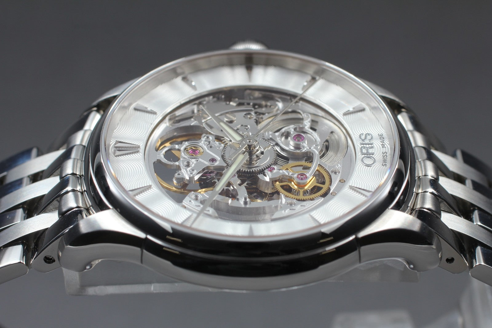 [N MINT]Box ORIS Artelier 7591-01 skeleton Dial Automatic Men's Watch 40mm JAPAN