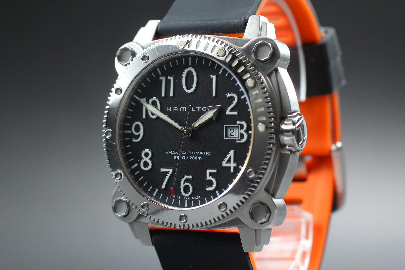 [Exc+5 Box] Hamilton Khaki Below Zero H785550 44mm Black Automatic Men's Watch