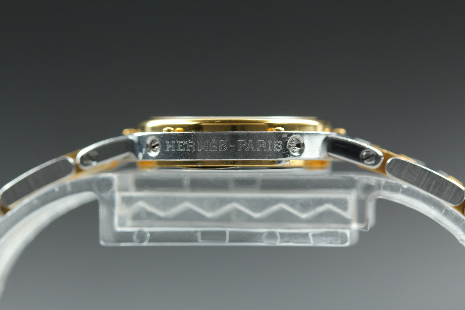 Vintage [Exc+5 Box] Hermes Clipper 24mm White Dial Gold Woman's Watch Quartz