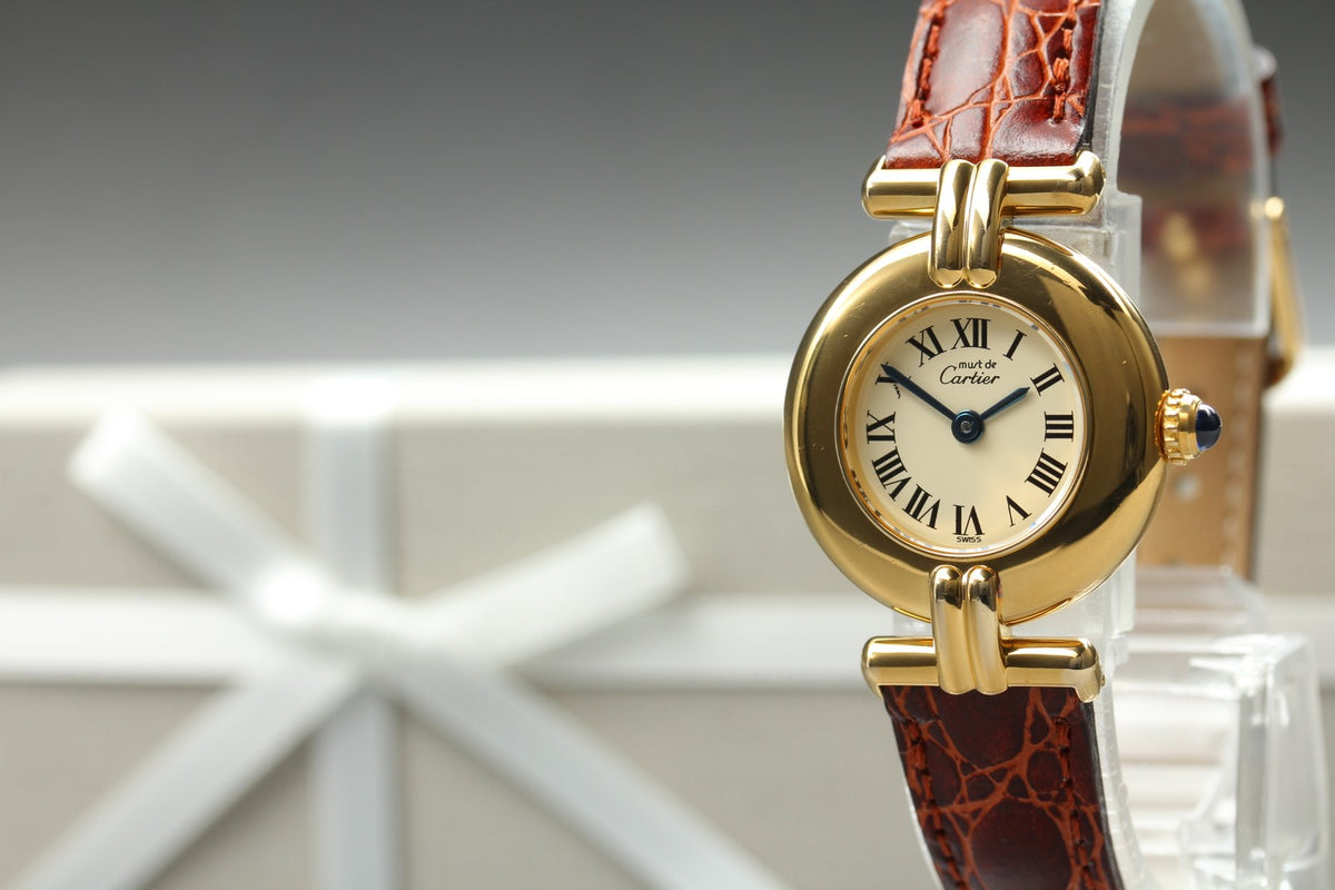 [Overhauled] Cartier Must Colisee Vermeil 590002 Brown Gold Women's Quartz Watch