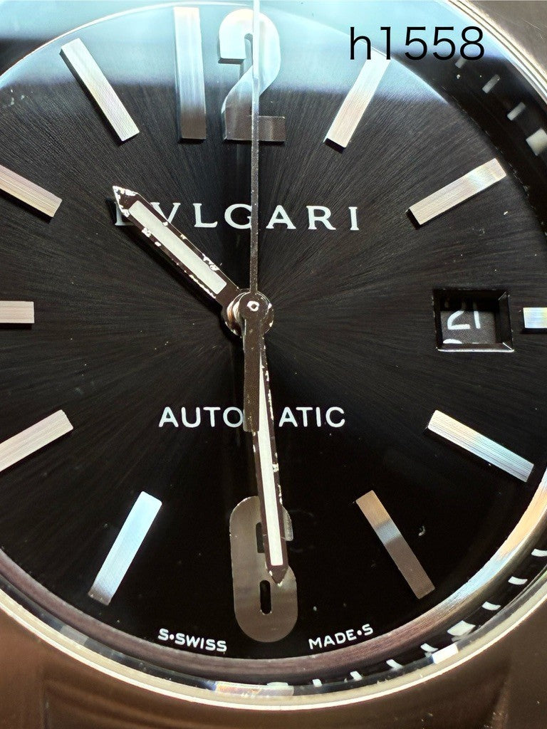 BVLGARI Ergon EG40S Black Dial Automatic Date Boy's Watch 40mm From JAPAN Box