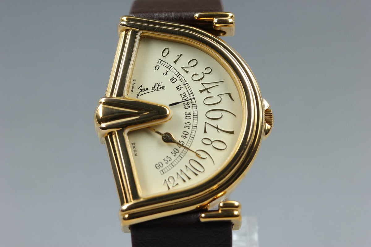 Jean D'Eve Sectora Gold Ivory Dial 30mm Men's Quartz Watch Vintage [Box]