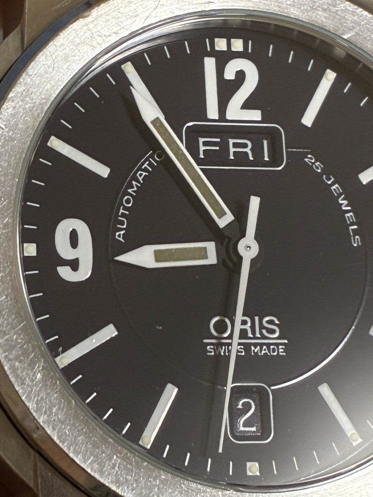 Vintage ORIS Big Crown 7500 Automatic Black Day/Date Boys Watch 40mm JAPAN