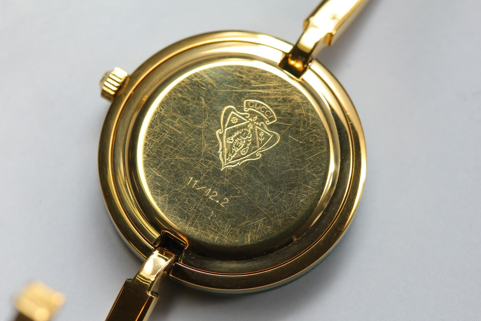 Overhauled [Exc+5 Box] Gucci Change Bezel 11/12.2 Gold 12 color Women's Qz Watch