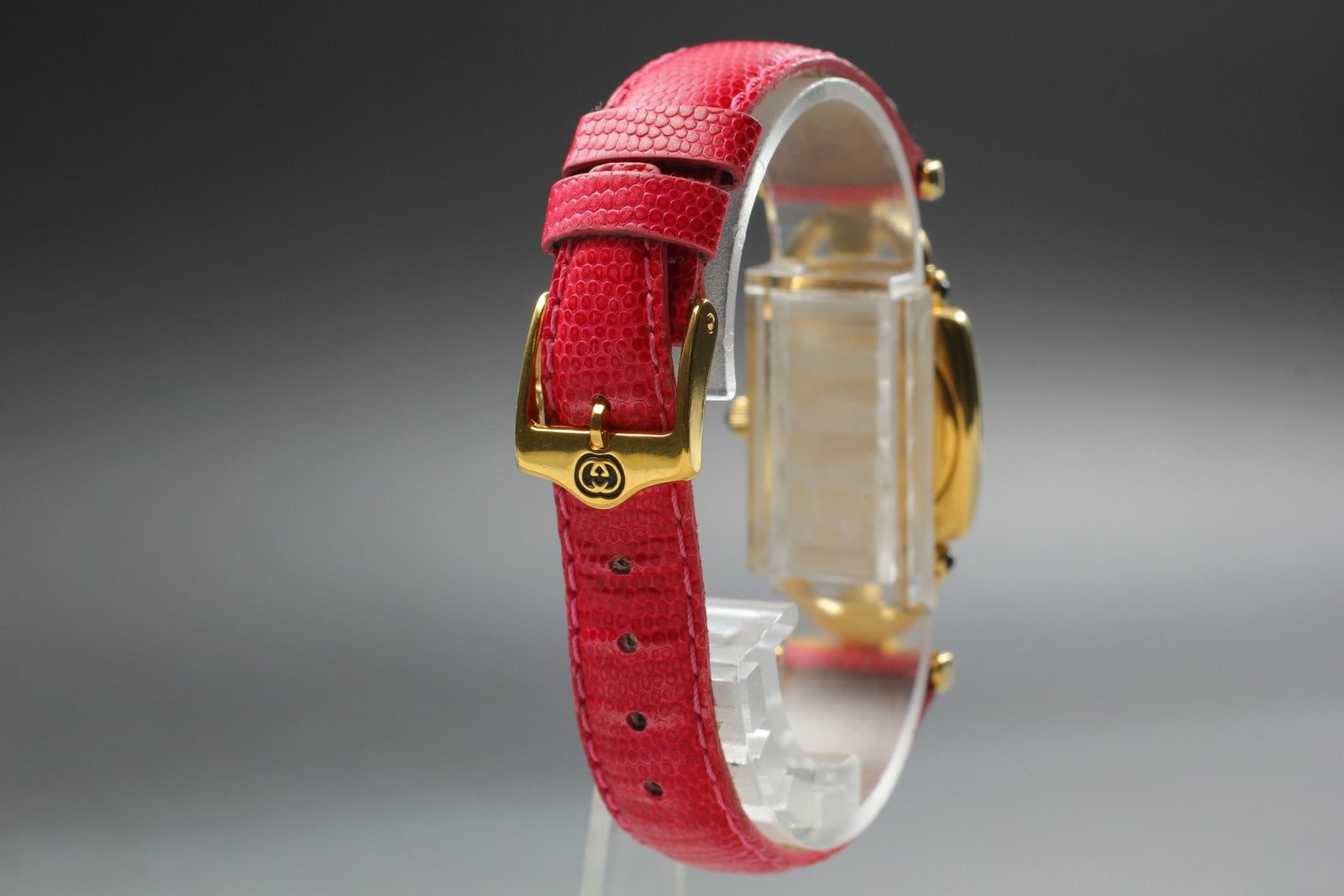 Vintage [Exc+5] GUCCI Horsebit 6300L White Dial Pink Woman's Quartz Watch JAPAN