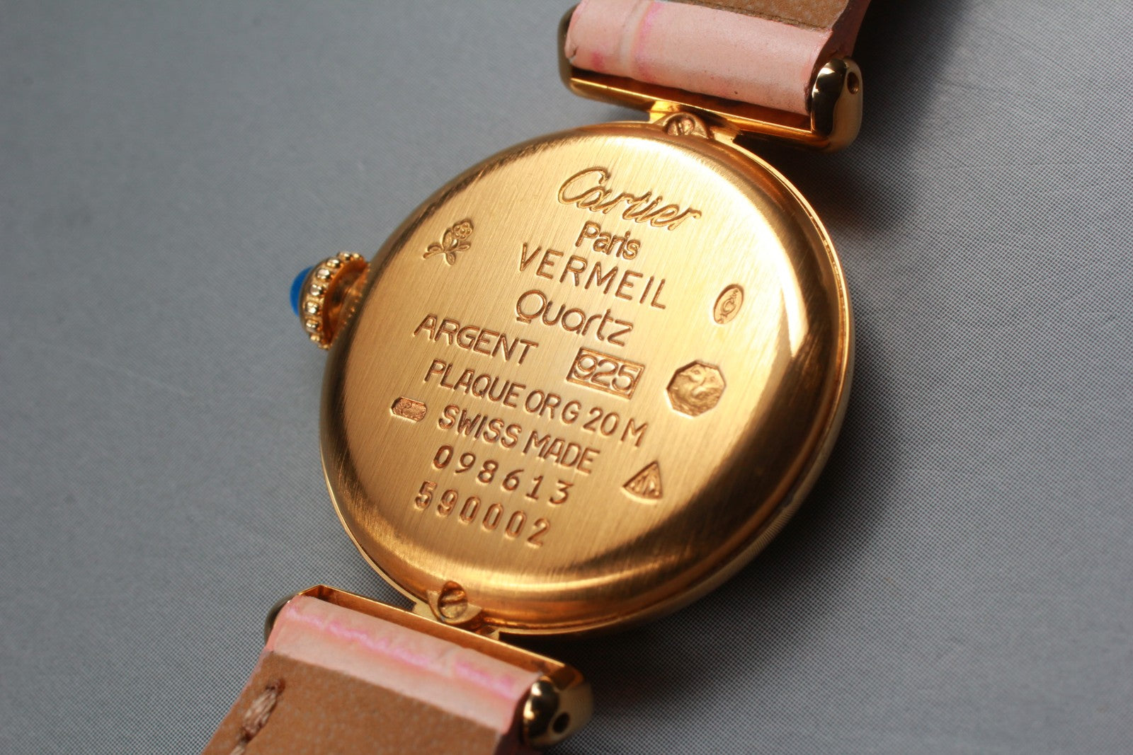Vintage [Exc+5] Cartier Must Colisee Vermeil 590002 Gold Pink Women's Qz Watch