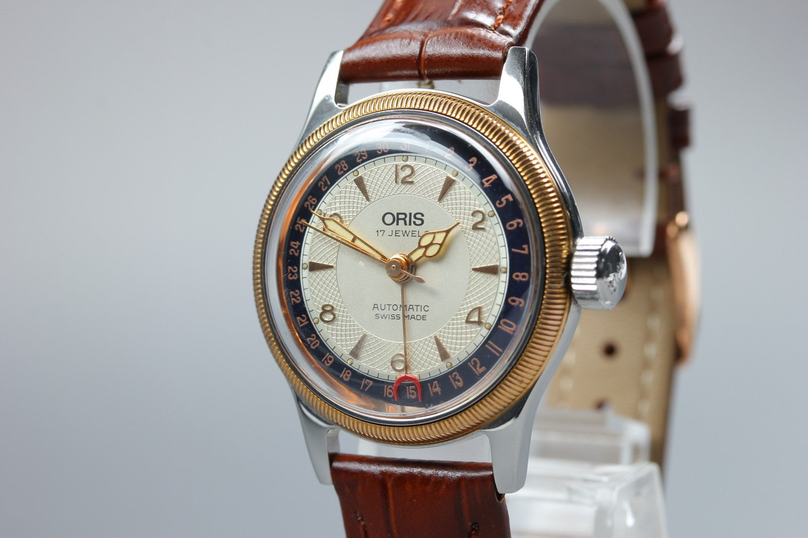 Vintage ORIS Big Crown Pointer Date 7400B Automatic Cream Men's Watch 32mm JAPAN